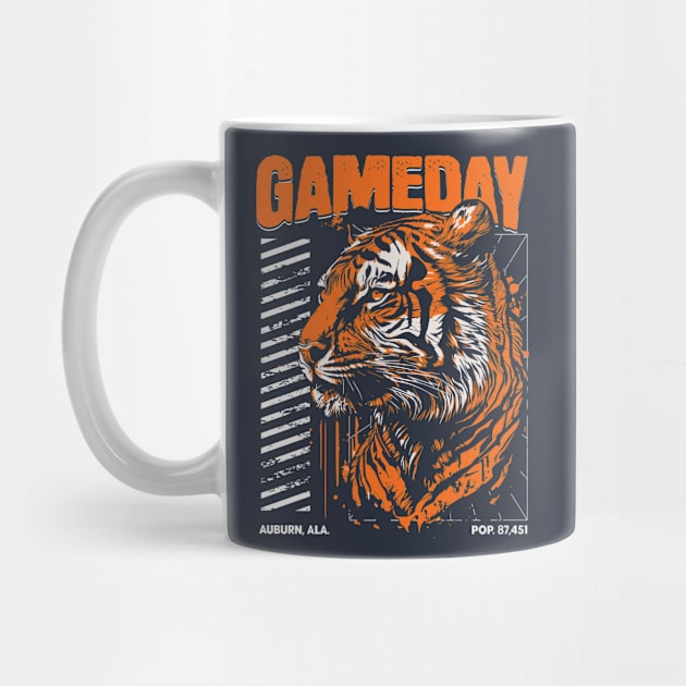 Vintage Gameday Tiger // Navy and Orange Awesome Tiger // Football Game Day by SLAG_Creative